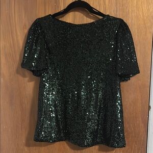 Elegant Green Sequin Top